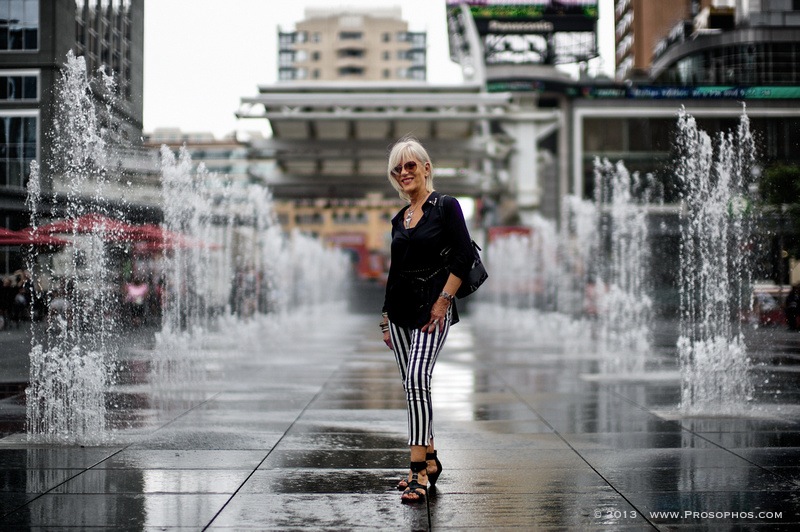 Lady at Dundas Square