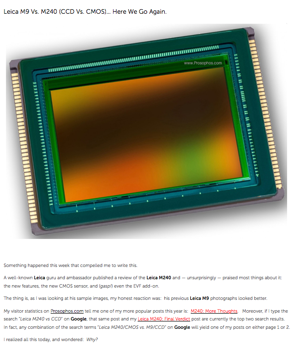 Leica M9 vs. M240 (CCD vs. CMOS)