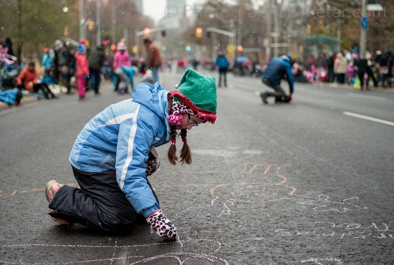 Chalk messages for Santa, closer