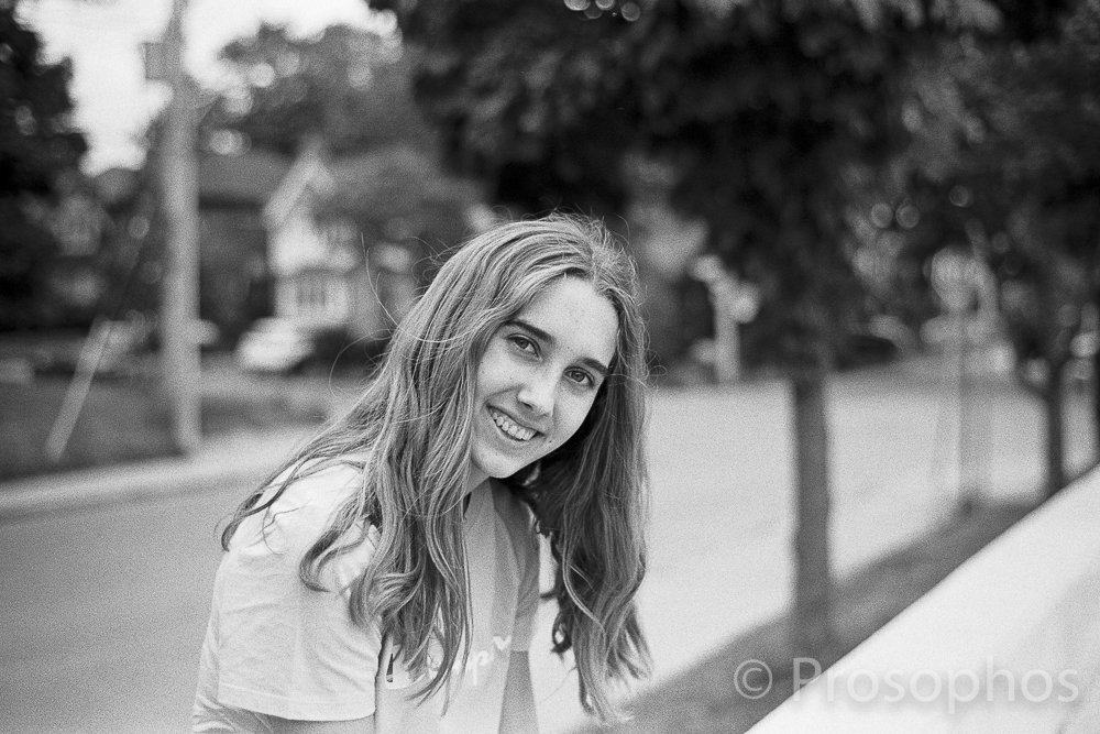 The sitting on the wall portrait - Prosophos - Leica M3 - Voigtlander 40mm Nokton 1.4 - Kodak Tri-X 400